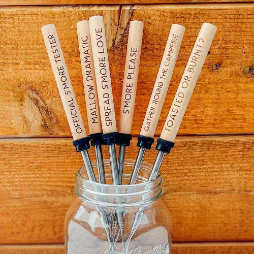 Smore Sticks Marshmallow Roasting Sticks Personalize For Your Smores Station & Smores Fire Pit; Smores Gift For Your Smores Bar Wedding & Campfire Roasting Sticks 