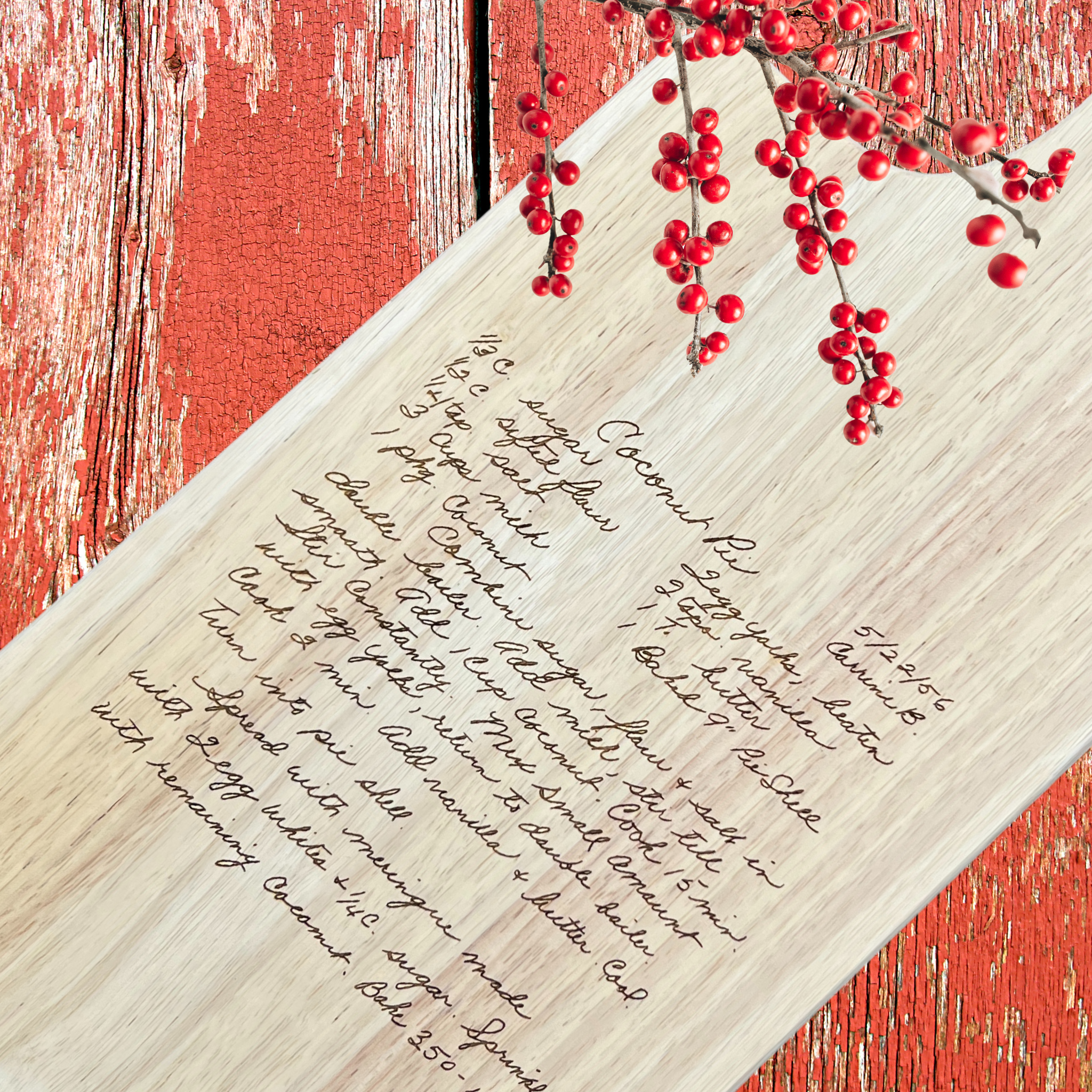 Custom Engraved Cutting Board with Your Uploaded Recipe